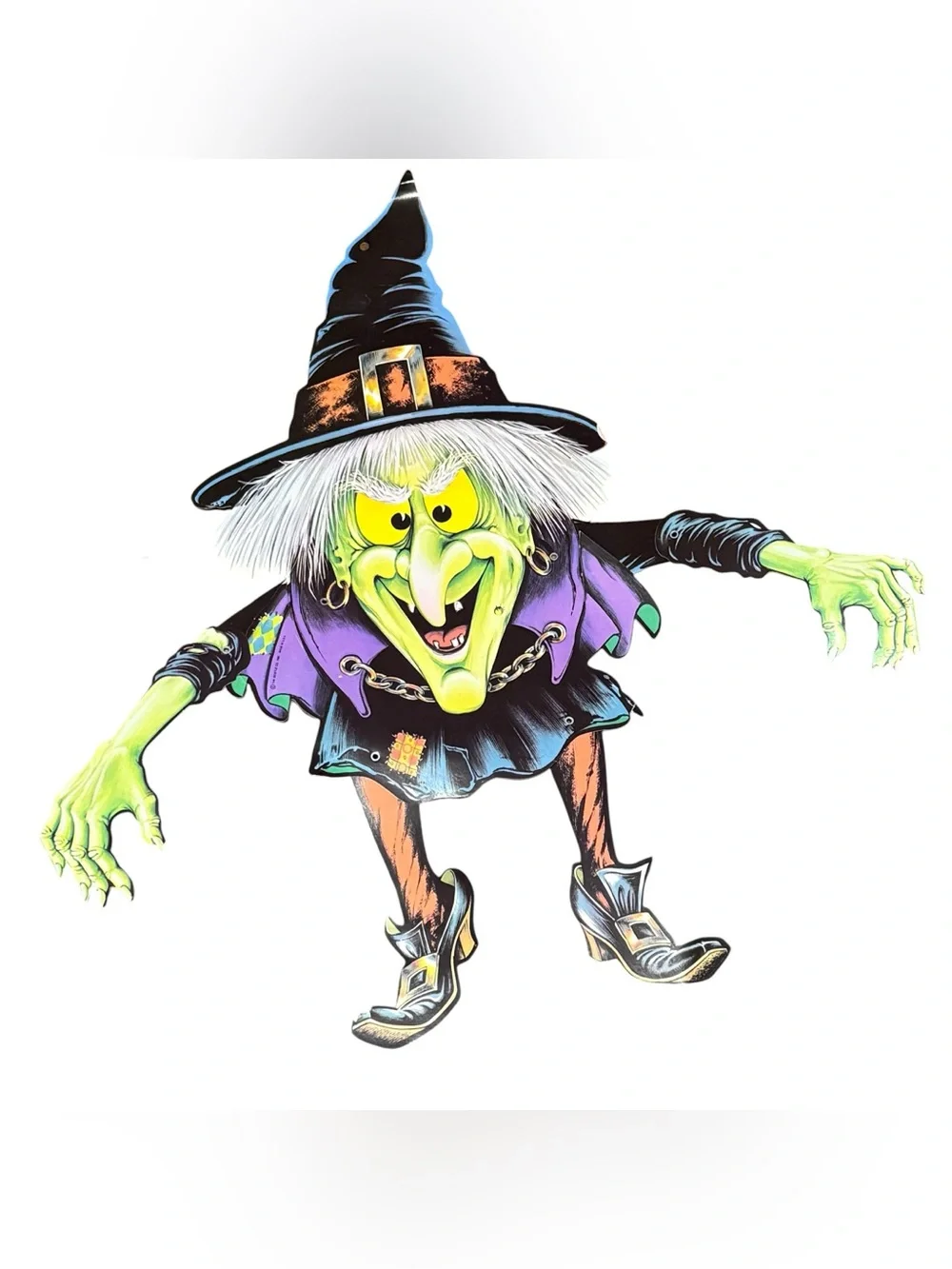 Vintage Halloween Beistle Die Cut Jointed Witch 1980 Large 28”